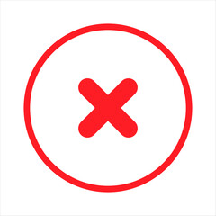 Fototapeta premium Cross check mark exclamation mark on white background. Isolated vector sign symbol. Set of check mark or exclamation mark icons. Flat vector icon. Test question. EPS 10