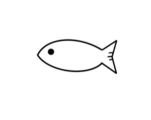 Simple fish icon, Vector illustration