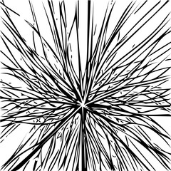Obraz premium Electric neuron lines, black and white fractal style illustration