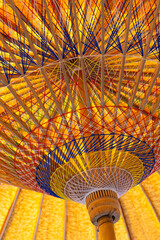 asian umbrella detail handmade decorated close up