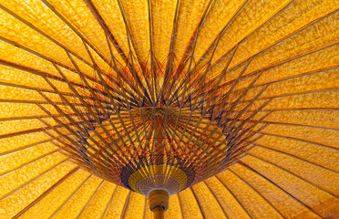 asian umbrella detail handmade decorated close up