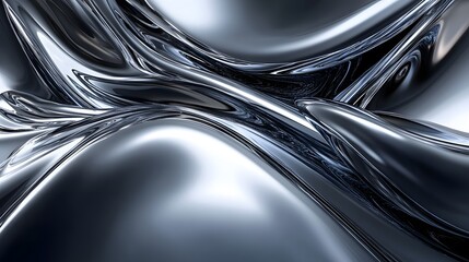 Shiny Metallic Abstract Background with Reflective Surfaces