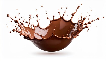 Chocolate splash isolated on white background