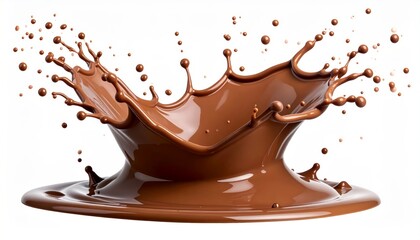 Chocolate splash isolated on white background