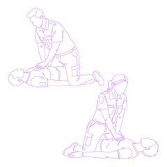 paramedic lineart illustration