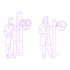 radiologist lineart illustration