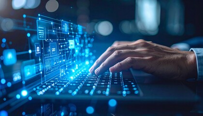 Holographic Keyboard Futuristic Typing Experience with Digital Interface