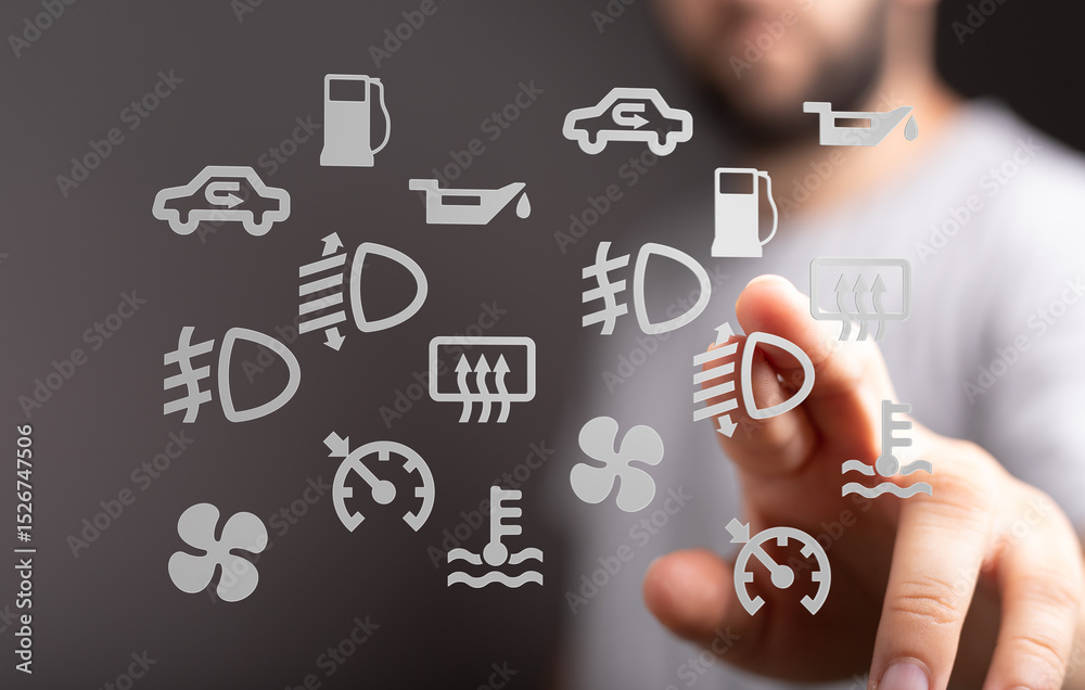 Poster Learn to identify and understand your car's dashboard warning lights and symbols to ensure safe driving.