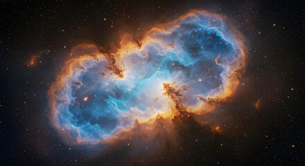 Obraz premium a glowing nebula clouds with gases of many colors 