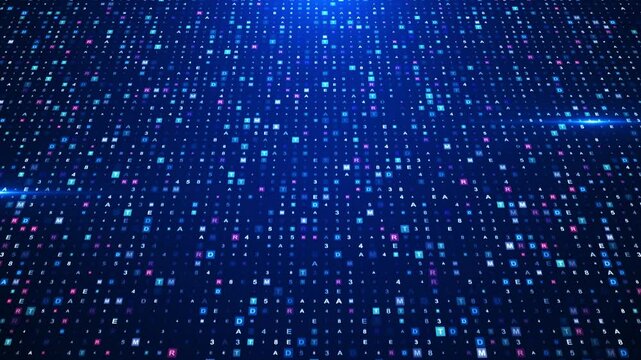 Futuristic 5G network concept, Artificial Intelligence Neural Networks Matrix, quantum physic deep learning quantum physic matrix particles analytic cyber space environment display background 3D