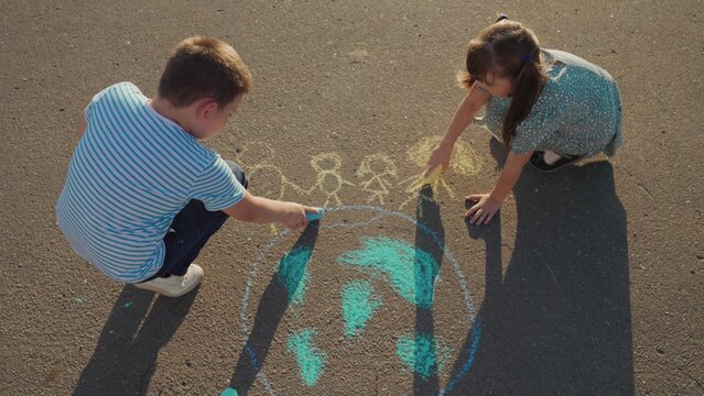 Kid child baby boy girl happy family, child dream, Drawing a better future together, Small hands big dreams, Love and care through chalk drawings, Kids creating meaningful art, Young artists paint the