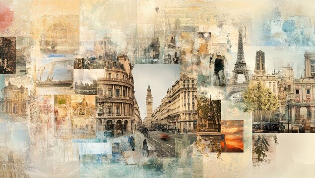 European Cityscapes Collage Art