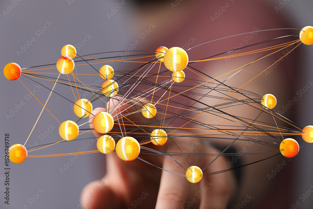 Aufkleber Abstract image of a network connection, representing global communication and data flow.
