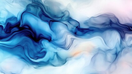 Stunning Blue and White Abstract Marbling Design