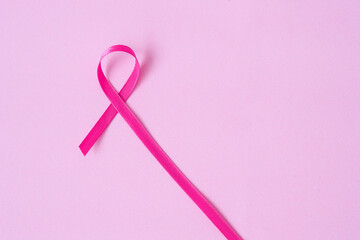 healthcare and medicine concept. pink breast cancer awareness ribbon.