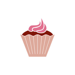 Cupcake icon isolated on white background
