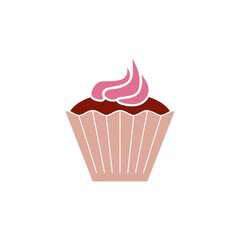 Cupcake icon isolated on white background
