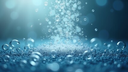 Fototapeta premium Blue Water Drop Technology Diagram