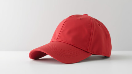 Red cap stylish design casual wear sports accessory adjustable strap comfortable fit modern fashion headwear