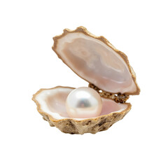 Beautiful oyster shell with lustrous pearl inside, showcasing natural elegance and marine beauty. This captures essence of luxury and nature