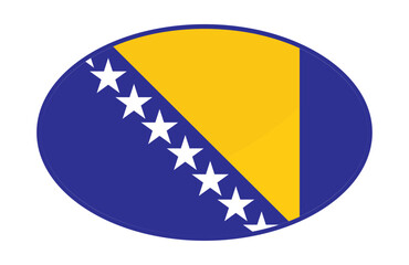 Bosnia flag ellipse shaped. vector	