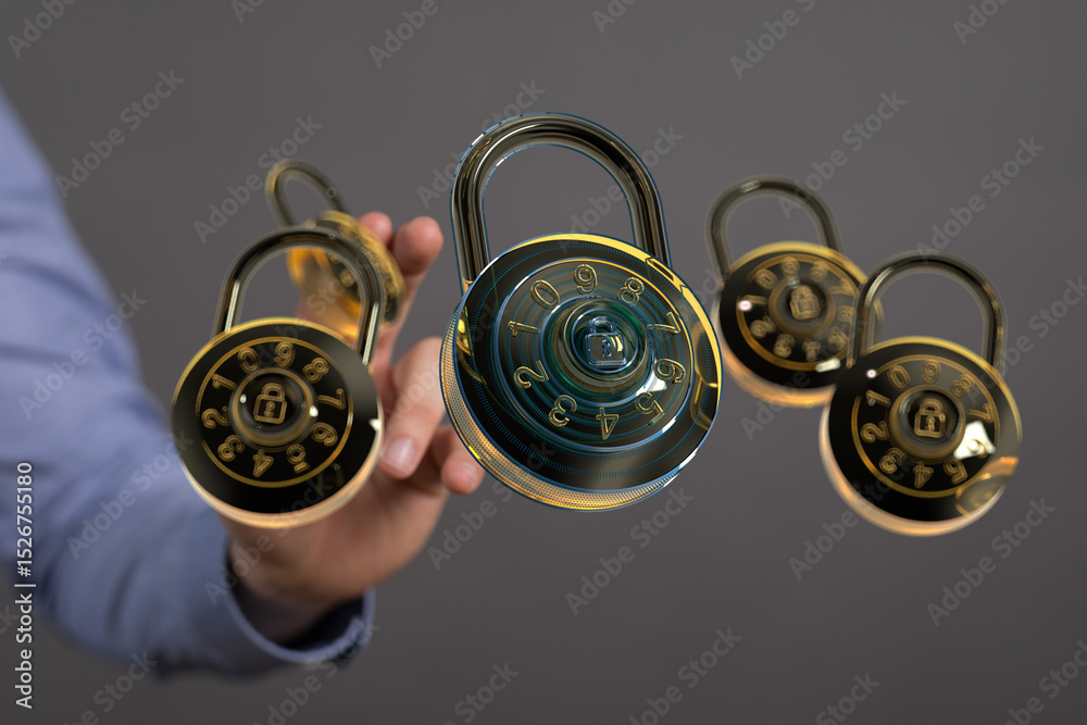 Poster Secure your digital assets.  Multiple layers of protection for enhanced data safety.