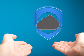 Cloud security, data protection, cybersecurity, safe cloud storage, digital shield, secure cloud...