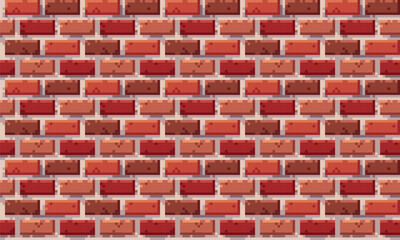 Stone brick castle wall pixel art background. Ancient old masonry 8 bit banner. Game development, mobile app template. Backdrop vector illustration.	
