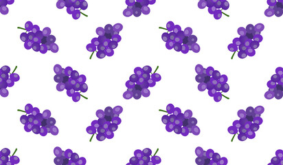 Purple grape seamless pattern Fruit background.