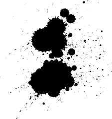 black ink brush drop splatter splash artistic grunge style