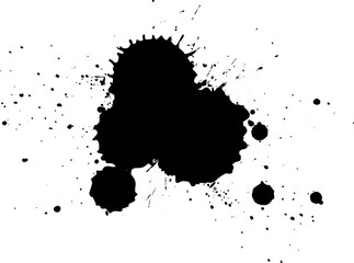 Fototapeta premium black ink brush painting splatter splash artistic