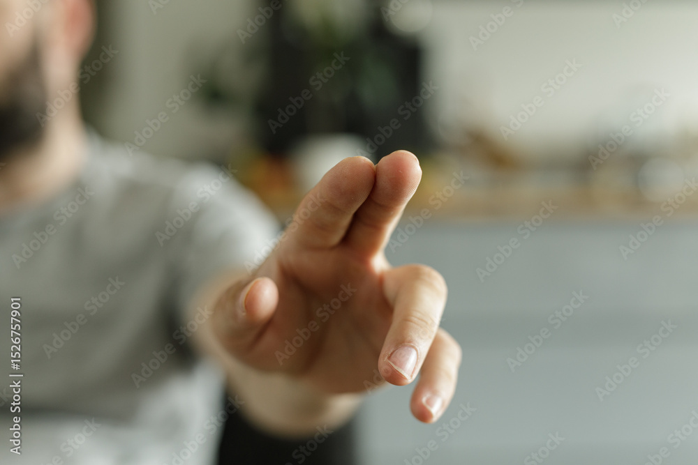 Aufkleber close-up of a man's hand reaching out. perfect for concepts of connection, help, and interaction.