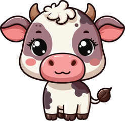 Fototapeta premium a cute and frendly baby Cow vector illustrsion