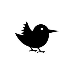 Bird clip art design on plain white transparent isolated background for card, shirt, hoodie, sweatshirt, apparel, card, tag, mug, icon, poster or badge