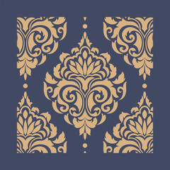Vector damask stencil element. Floral baroque ornament pattern design. Vintage victorian arabesque motif.