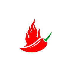 Fire chili, red chili and burning fire
