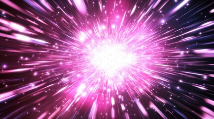 Radiant explosion radiating outward in vibrant hues.