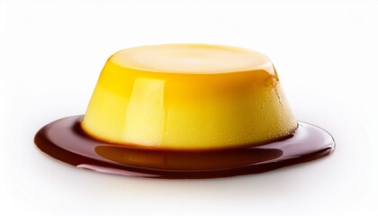 Fototapeta premium Delicious Creamy Caramel Flan Dessert, Sweet Treat, Golden Yellow
