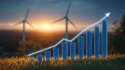 Fototapeta premium Renewable Energy Growth Solar Wind Power Sustainability