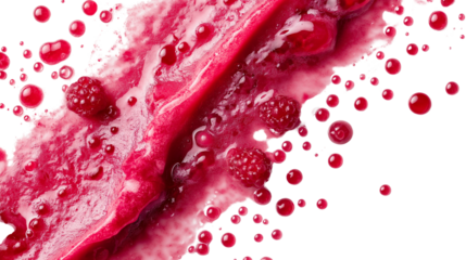 Textured smear of raspberry sorbet with realistic granules and soft edges png