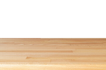Wooden Table Surface with White Background Mockup