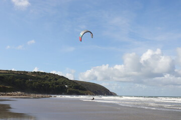 Kite surfer on the beach