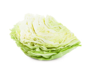 One piece of fresh cabbage isolated on white