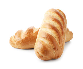 Two loaves of bread isolated on white