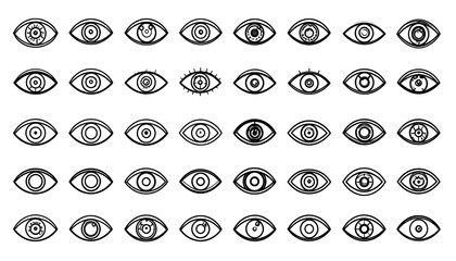 Simple black line art eyes