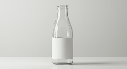 Empty glass bottle beverage mockup