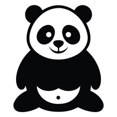 Fototapeta premium Adorable cartoon panda bear simple design