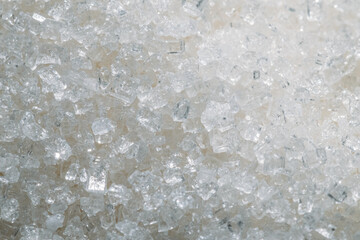 Macro Texture of White Granulated Sugar Crystals