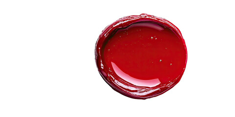 Round red fluid ring  with smooth glossy edges  isolated on white transparent background