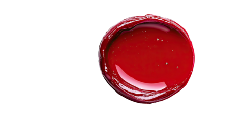 Round red fluid ring  with smooth glossy edges  isolated on white transparent background